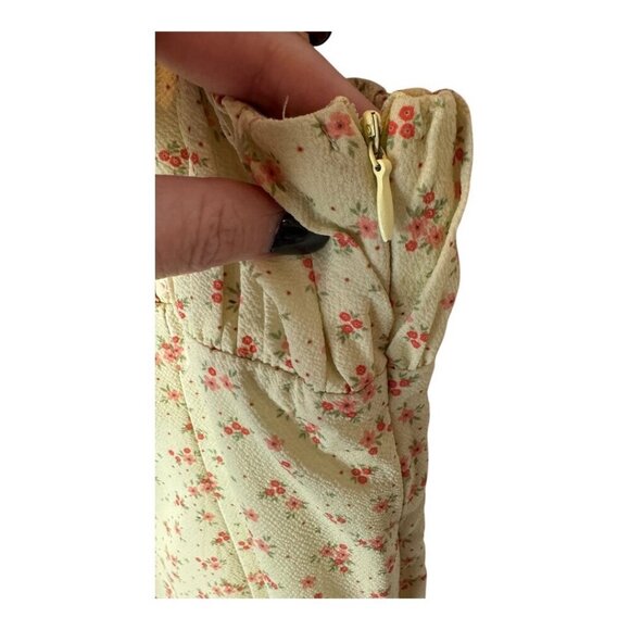 Princes Polly Dress Women 8 Yellow Floral Freya Mini Sheath Boho Cottagecore - Picture 8 of 14